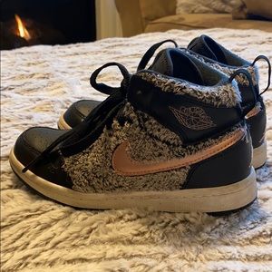 Black, Rose Gold, and Fur Jordan’s